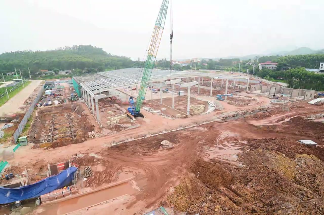 GĐ 2 — Dựng cột bê tông + cẩu lắp dầm